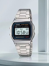 NEW CASIO Retro Classic Unisex Digital Steel Bracelet Watch A158WA-1YES Silver