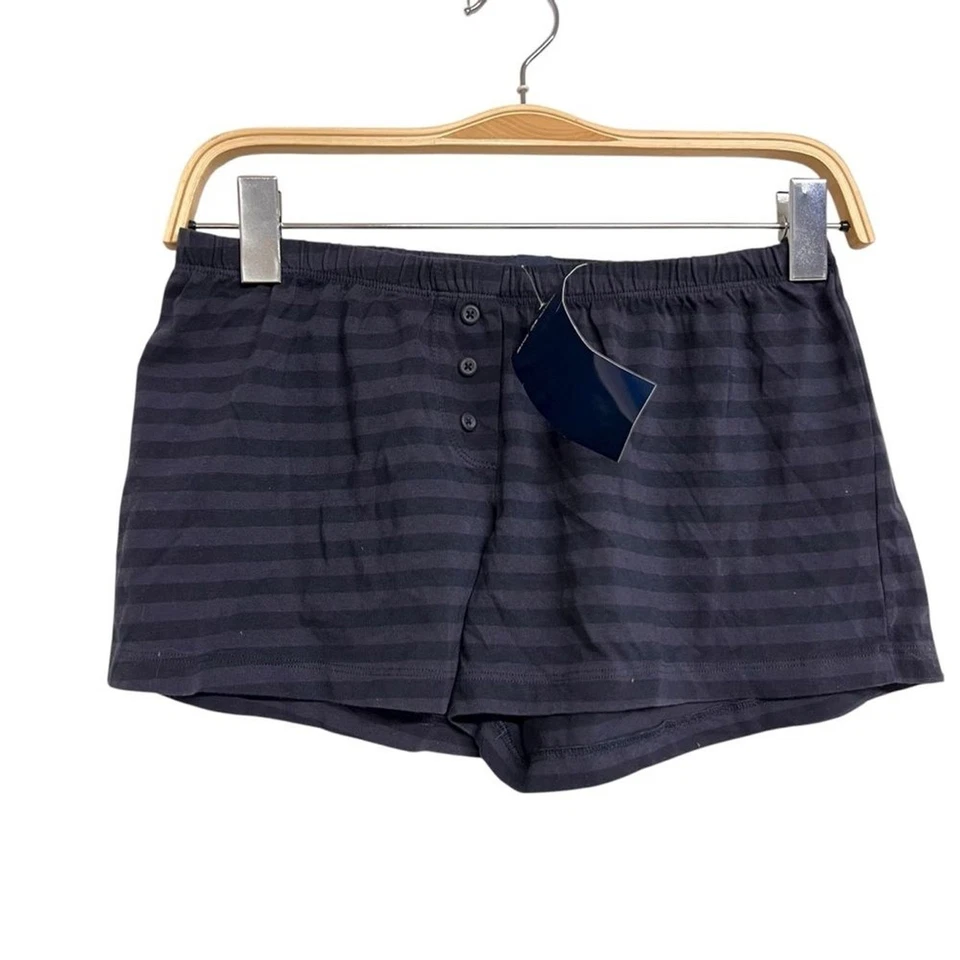 New Brandy Melville Blue Striped Mini Shorts Lounge Athleisure Comfy - Image 2 of 4