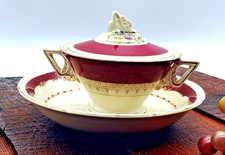 Art Deco Soup Bowl Burleigh Ware Covered and Open Two Piece Porcelain 1930's