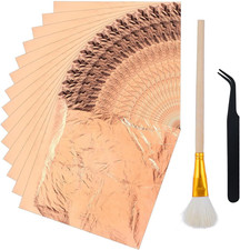 100 Pcs Large Rose Gold Leaf Sheets, Imitation Gold Leaf Sheets for DIY Art D...