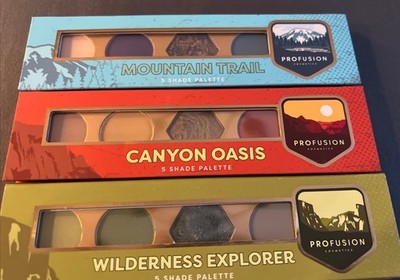 Profusion Cosmetics 5 Shade Eyeshadow Palette~MTN Trail~Canyon Oasis~Wilderness