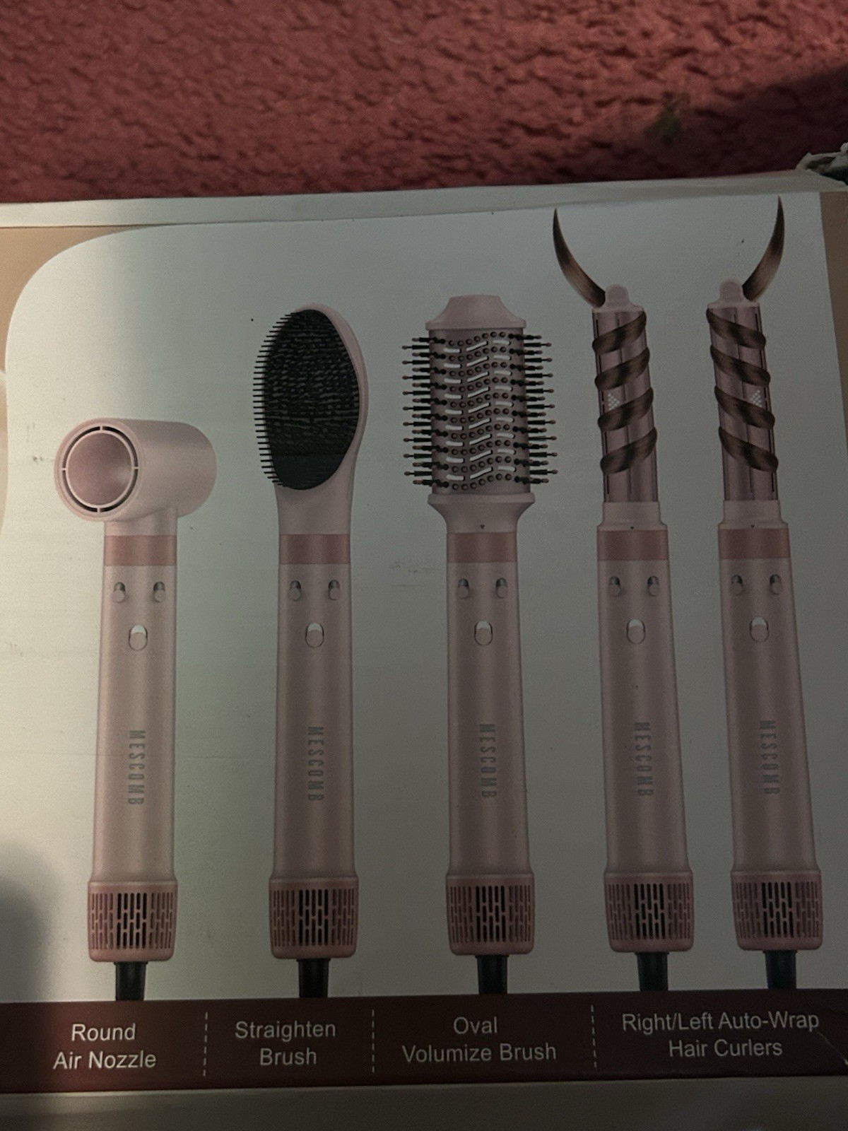 5 in 1 Hair Dryer Brush Fast Blow Dry & Curling Styling Tool Included Travel Bag