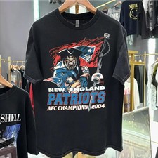 2004 NFL New England Patriots AFC Champions T-Shirt Black tee HN6135