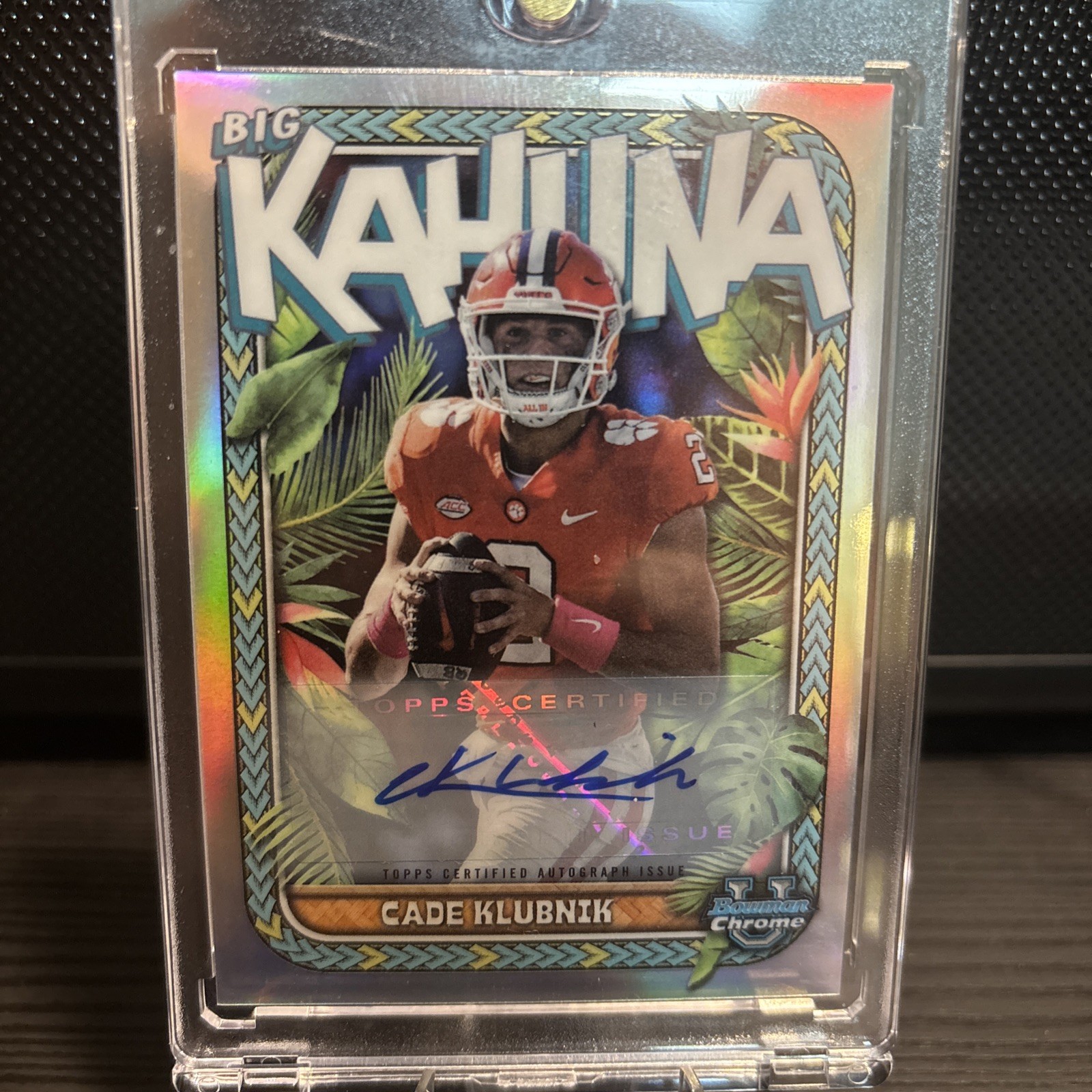 Cade Klubnik AUTO /150 SSP Rookie 2023 Bowman Chrome Univ. BIG KAHUNA CLEMSON 🐅