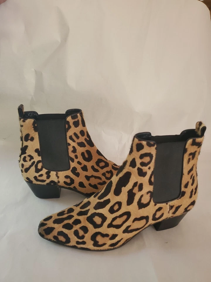 Botines Chelsea Saint Laurent Estampado Animal Talla 39.5 Us8.5 Foto 2 de 4