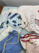 Vintage Apron Lot Embroidered Floral Hostess Half Aprons Retro Kitchen