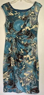 Connected Apparel Women's Dress Sz  10 Multicolor Abstract Design Y2K Artsy  AP8