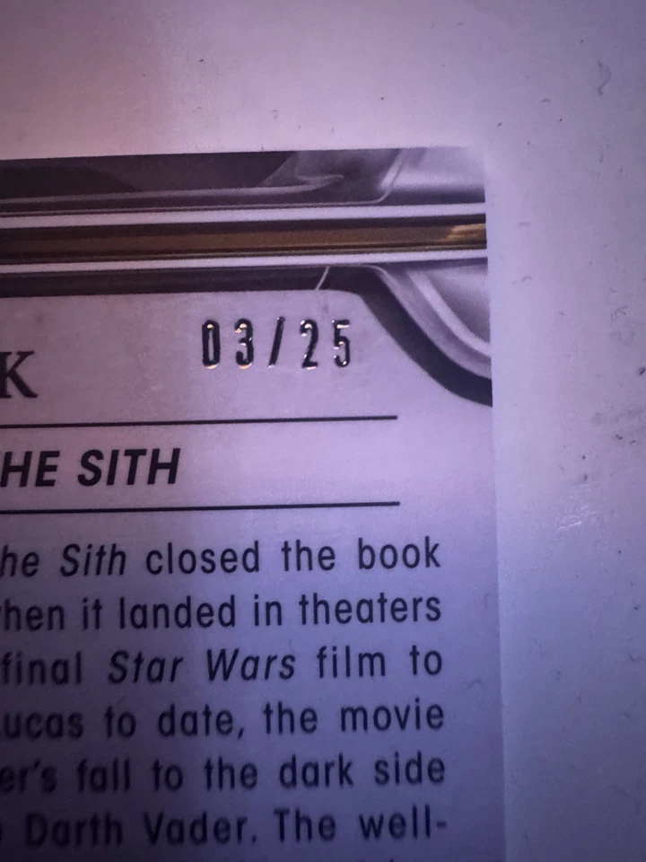 Revenge of the Sith Star Wars Masterwork Lucasfilm 50th Anniversary Canvas /25 - Image 3 of 3