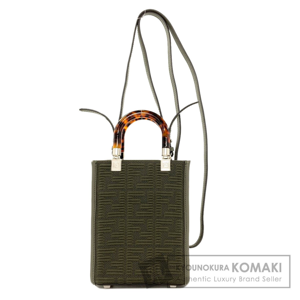 FENDI Sunshine Shopper Mini 2WAY Handbag Canvas Ladies Used