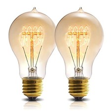 Edison Light Bulb 40W  2 Pack A19 Old Fashioned Vintage Incandescent 40 Watts 2p
