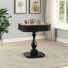 Pemberly Row Modern / Contemporary Wood Game Table in Black Finish