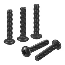 #10-24x1" Pan Head Machine Screws - 50pcs - 304 Stainless Steel -Black