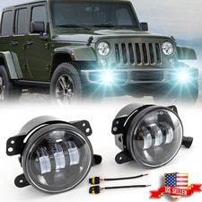 4 Inch Led Fog Lights Front Bumper Driving Lamps Pair For Jeep Wrangler Jk Jl Jt
