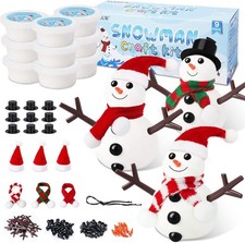 9 Pack Build a Snowman Kit Snowman Crafts for Kids,Modeling Clay Snowman DIY Kit
