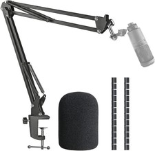 AT2020 Mic Boom Arm Stand with Pop Filter, Compatible with Audio-Technica AT2020