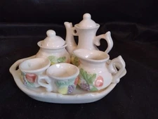 Vintage 8 PC. Miniature Tea Set Fruit for 18" Dolls - Full Set - Cottage Core #1