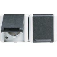 1St. Jung 8220W Steckdose 2Fach Waagerechtecht WG800 8220 W