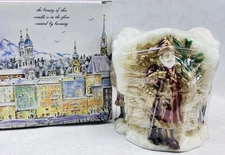 Vintage Emperor Art Creations Triple Santa Claus Candle NOS Japan Austria 6x6
