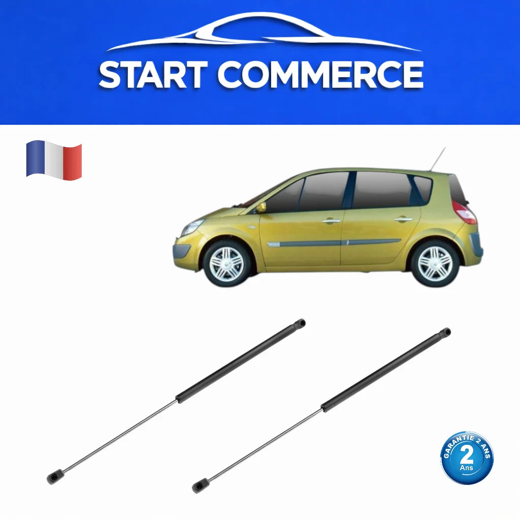 Vérins de coffre pour Scenic II en acier noir haute résistance OE 8200484674