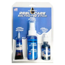 Saltwater Fishing Reel Care Kit: Cleaner, Lubricator & Grease 3-Pack