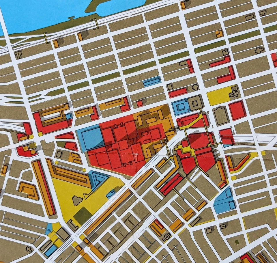 1965 BOSTON MASSACHUSETTS Map CHARLESTOWN - NORTH END - BACK BAY (40x32) - Image 3 of 4