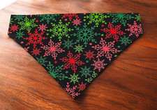 Dog Bandana OVER THE COLLAR Snowflake Bandanas Winter snowflakes Bandanna
