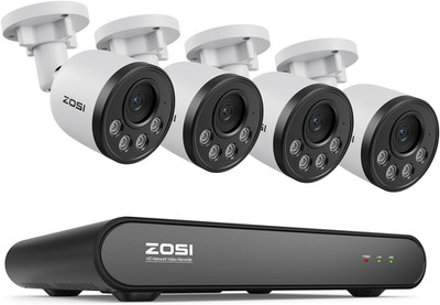 5MP Security Camera System with Audio, 4Pcs 4MP Wired Outdoor Indoor Poe Cameras