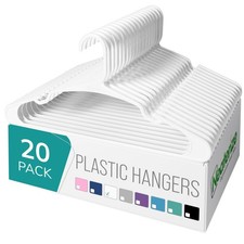 Clothes Hangers Plastic 20 Pack For Adults - Plastic Hangers, The Perfect Coa...