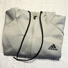 adidas Climawarm Men's Full-Zip Hooded Fleece Hoodie w/ Pockets Gray M