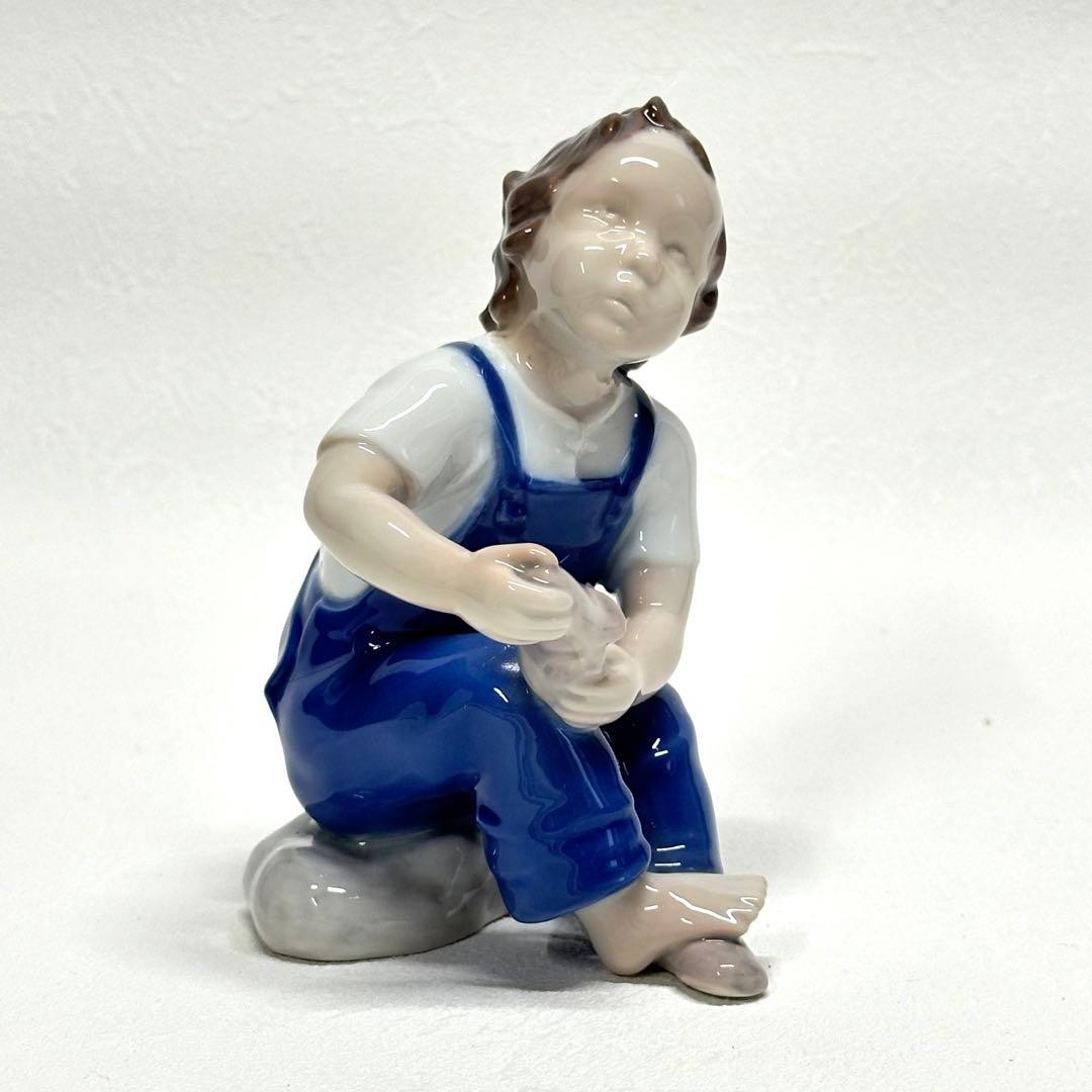 Royal Copenhagen Bingogrendal Boy Figurine Ornament Used