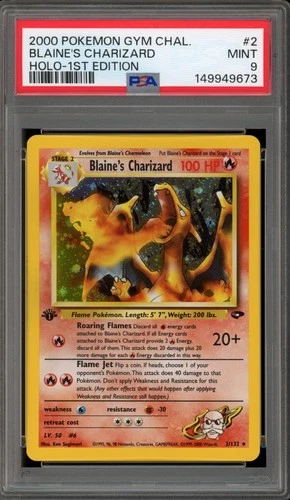 Pokemon Blaine's Charizard Gym Challenge 1st Edition Holo Rare #2 PSA 9 Mint