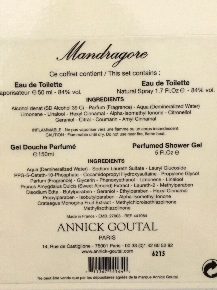 Mandragore por Annick Goutal Perfume Mujer Juego de Regalo 2 piezas: 1,7 oz EDT Spray + 5 oz SG Foto 3 de 4