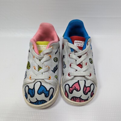 Adidas Stan Smith FY2688 White Casual Shoes Sneakers Size 6K Colorful Kids