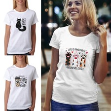 New Short Sleeve Summer T-Shirt Womens TOPS Tees Clothing Pullover In UK