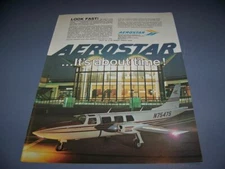 VINTAGE...AEROSTAR 601 TURBO ...1-PAGE COLOR SALES AD...RARE! (509T)