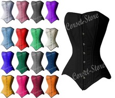 Double Steel Boned Waist Training Long Line Cotton Over Bust Corset 8137-LC-BM