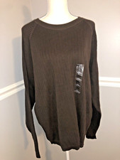 New Claiborne Sweater Mens Size XXL Brown Crew Neck Pullover Long Sleeve