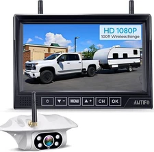 Wireless Backup Camera for RVs Trucks & Trailers 1080P 100ft Range 7'' Monitor