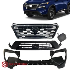 Front Bumper Cover Kit With Grille For Nissan Rogue W/ Tow Hook Hole 2024 2025