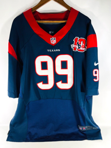 Houston Texans JJ Watt 10 Years Patch #99 Nike On the Field Jersey - Size 52 - Picture 1 of 14