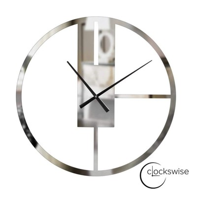CLOCKWISE Wall Clock 1''x22.75''x22.75'' Silver Metal w/Hanging Supplies Decorative