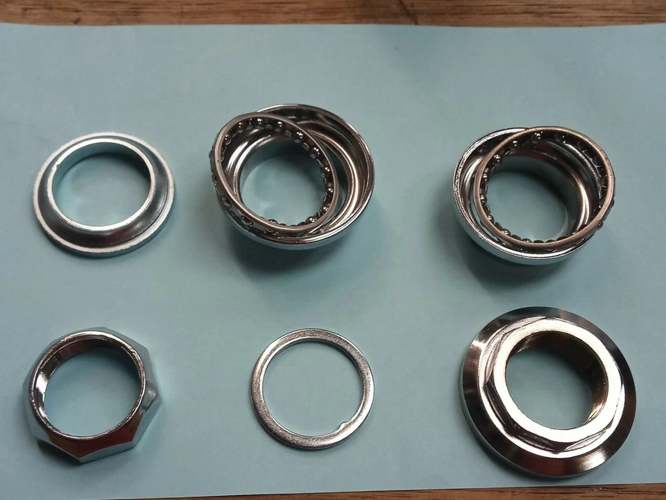 CHROME 1" THREADED HEADSET BEARING KIT BICYCLE bmx LOWRIDER road Cruiser - Image 3 of 4