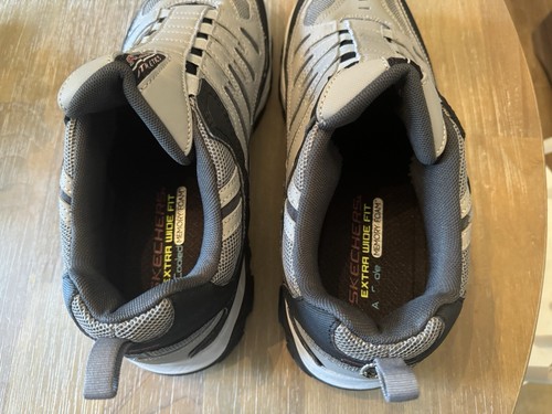 NEW Mens SKECHERS SPORT AFTER BURN SLIP ON Grey Shoes 12 12W Memory Foam - Picture 5 of 6