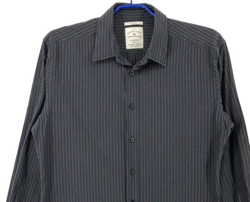 Tom Tailor Men's Long Sleeve Casual Striped Shirt Size L - Image 3 of 4