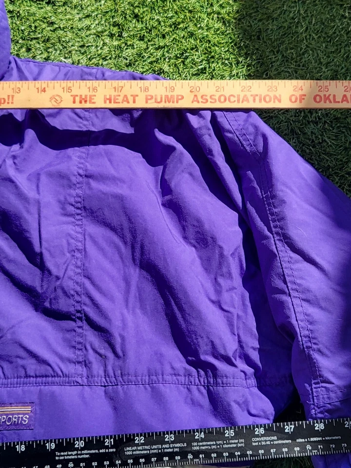 Chaqueta de invierno vintage CB Sports aislada para hombre talla XL púrpura gris ropa exterior informal Foto 4 de 4