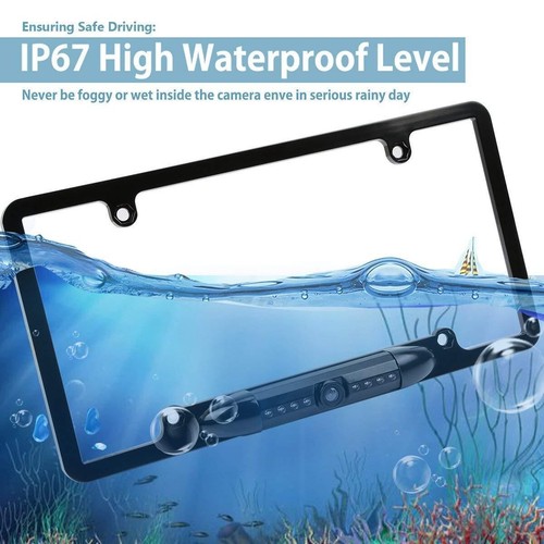US License Plate Metal Frame Rear View Backup Camera CMOS HD LED Night Vision - Picture 5 of 14