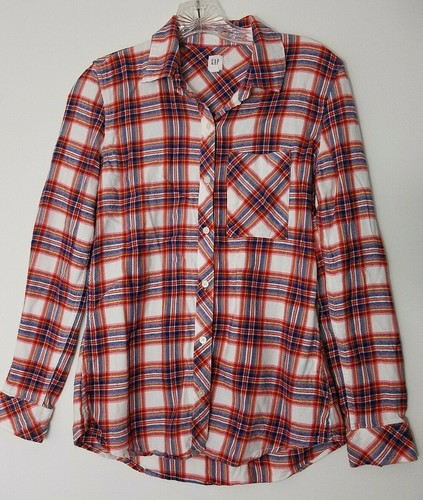 Gap Women's Plaid Flannel Shirt Drapey 