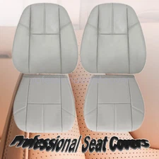For 2007-2014 Chevy Silverado Driver & Passenger Leather Seat Cover Light Gray
