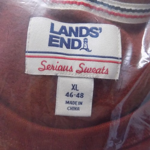 Lands End Serious Sweat Rust Red Sweat Shirt Long Sleeve XL 46-48 NEW - Picture 3 of 7