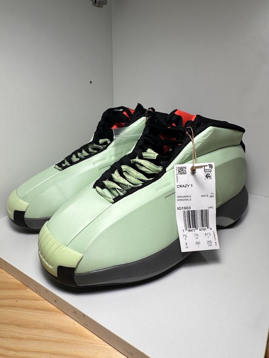 Adidas Crazy 1 Men's 8 Mint Green Silver Black Orange Adidas Crazy 1 Men's 8 Mint Green Silver Black Orange